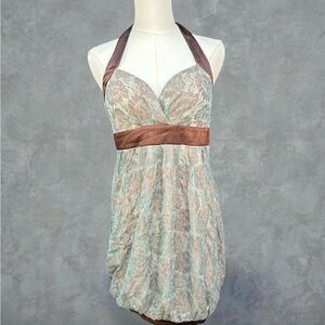 Elegant Lace Halter Dress